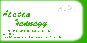 aletta hadnagy business card